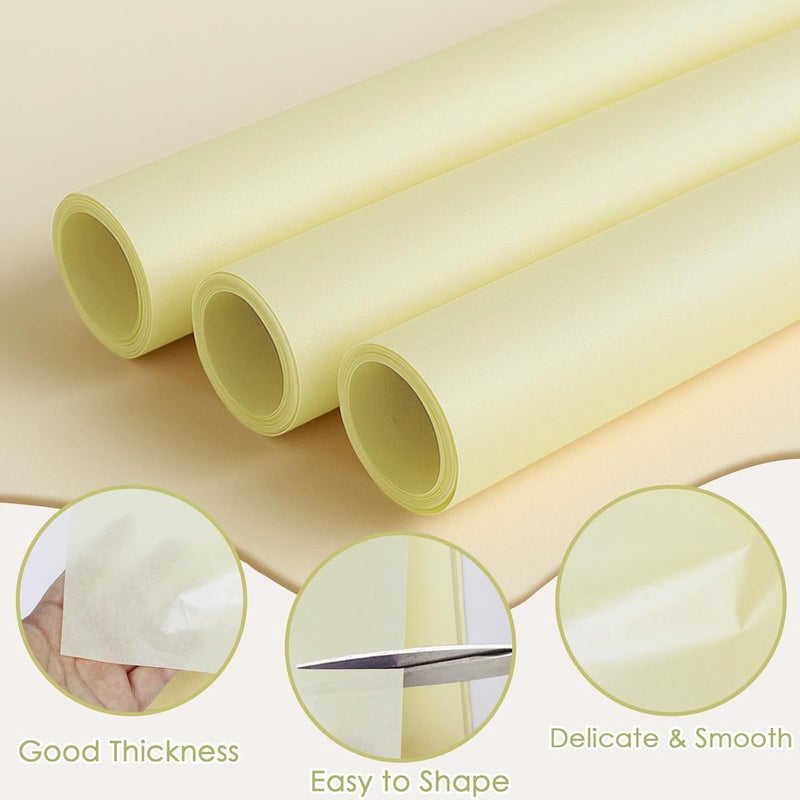 Ethanberg 60 Sheets Gift Wrapping Tissue Paper Bulk, Cream Yellow Tissue Paper for Gift Bags, Decorative Art Papers for DIY Crafts Wedding Birthday Baby Showers Holiday Party Decor, 20x14 Inches - Image 3